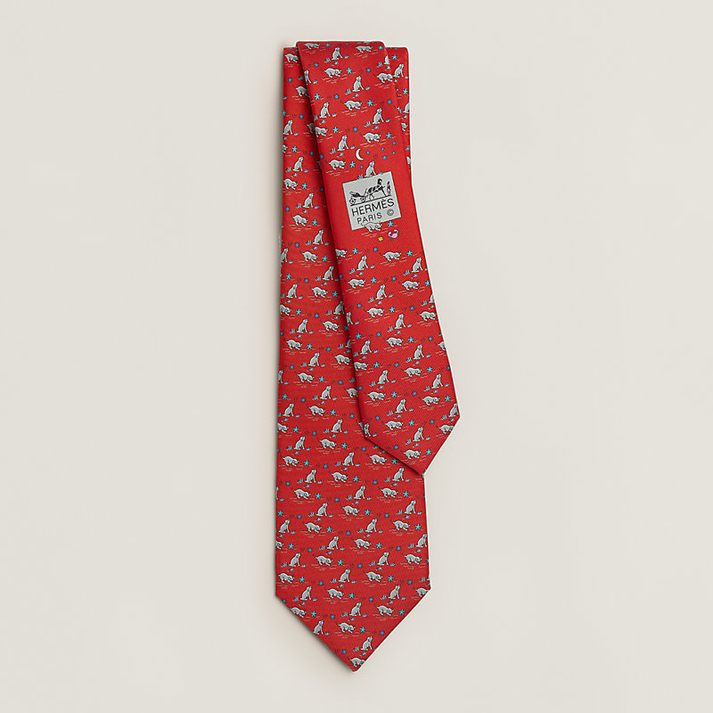 エルメス 美品 箱タグ付き ネクタイ DOG RABBIT ドッグラビット 006274t18_03.jpg